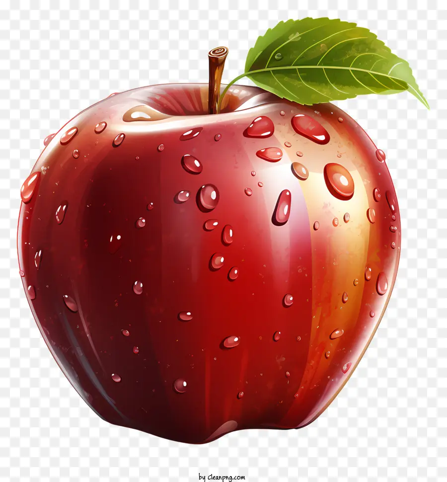 xanh lá - Hình ảnh chi tiết của một quả táo màu đỏ sáng bóng