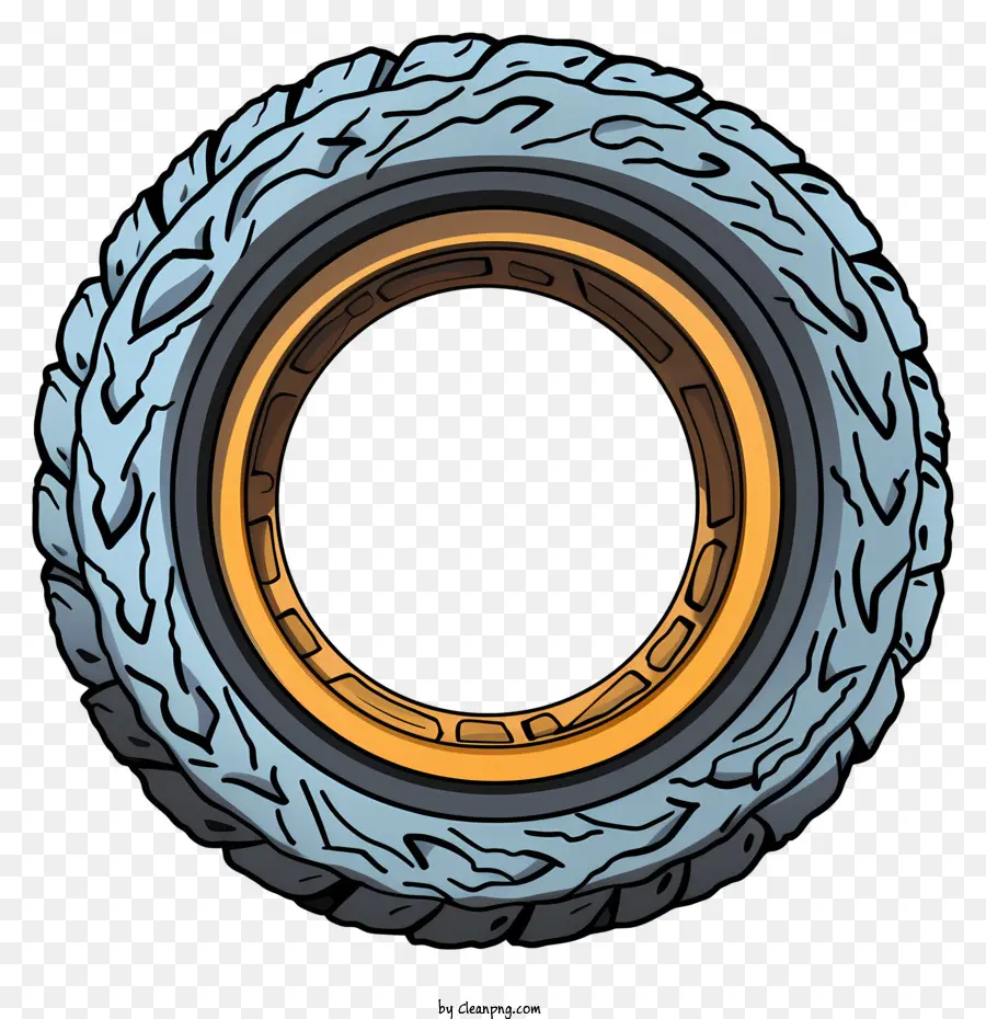 doodle winter tire car tire white center black rim brownish tread