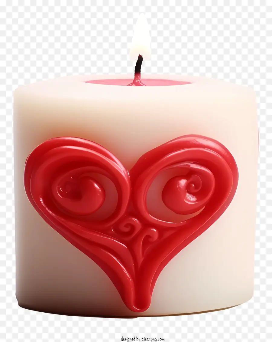 realistic valentine's day candle romantic candle heart-shaped candle flickering flame lit candle