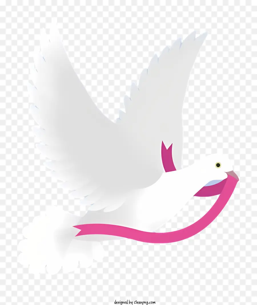 Pink Ribbon - Weiße Taube mit rosa Bande, die Frieden und Hoffnung darstellen