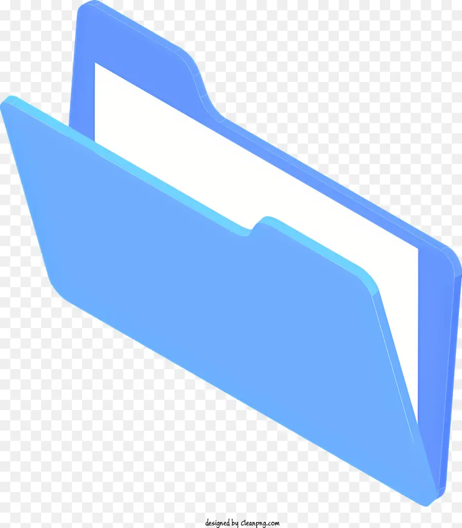 weißer Rand - Blau -Dateiordner mit weißem Papiereinsatz