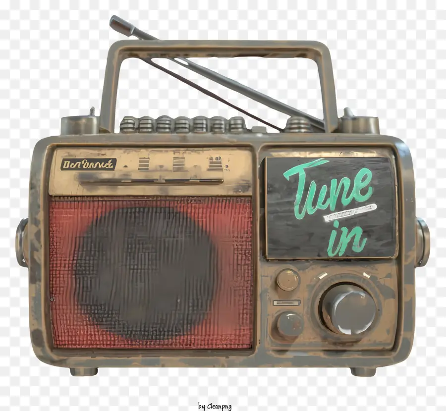 Cartoon Vintage Radio Retro Radio Antique Radio Metal Radio - Vintage Metal Radio mit 