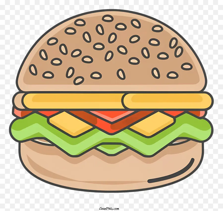 Hamburger - Immagine di un hamburger con succoso tortino