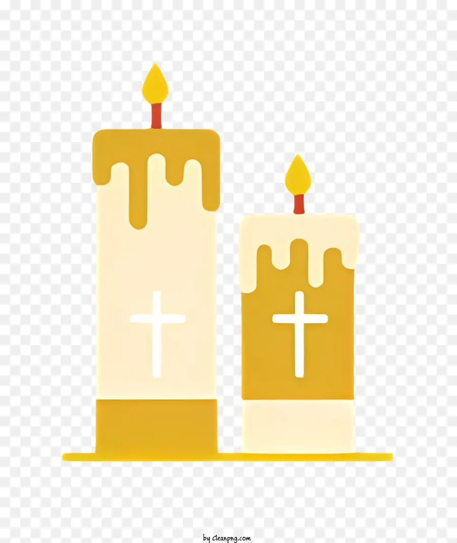 Battesimo Candela in bianco e nero Candele bianche Candela gialla - Due candele spento sul tavolo bianco