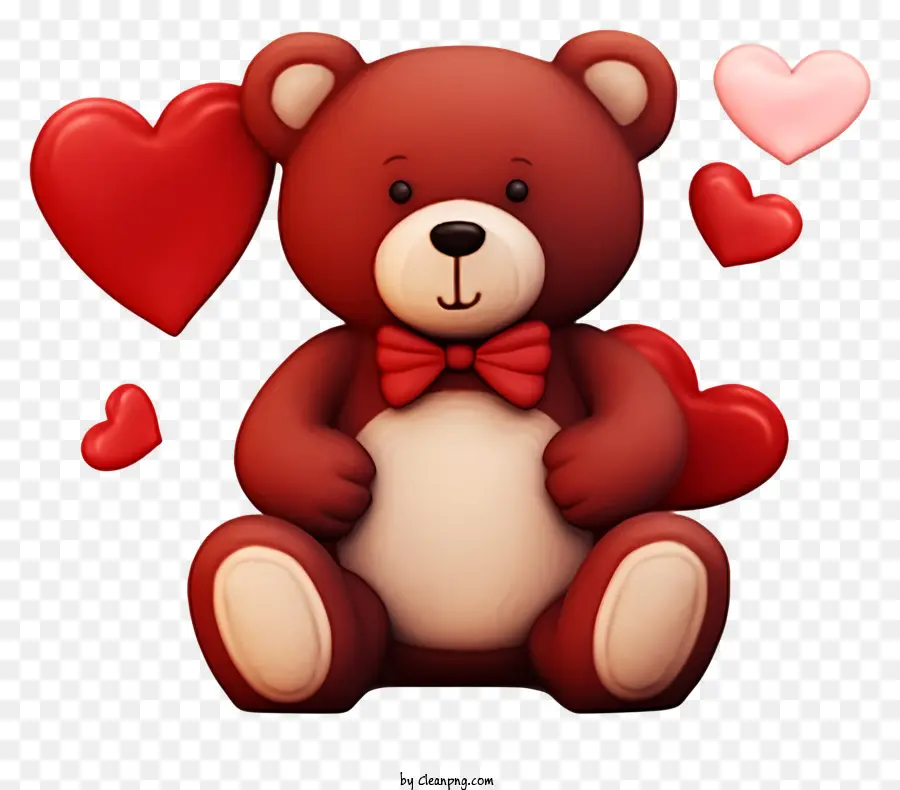 Fliege - Red Teddybär mit Herzaugen und Lächeln
