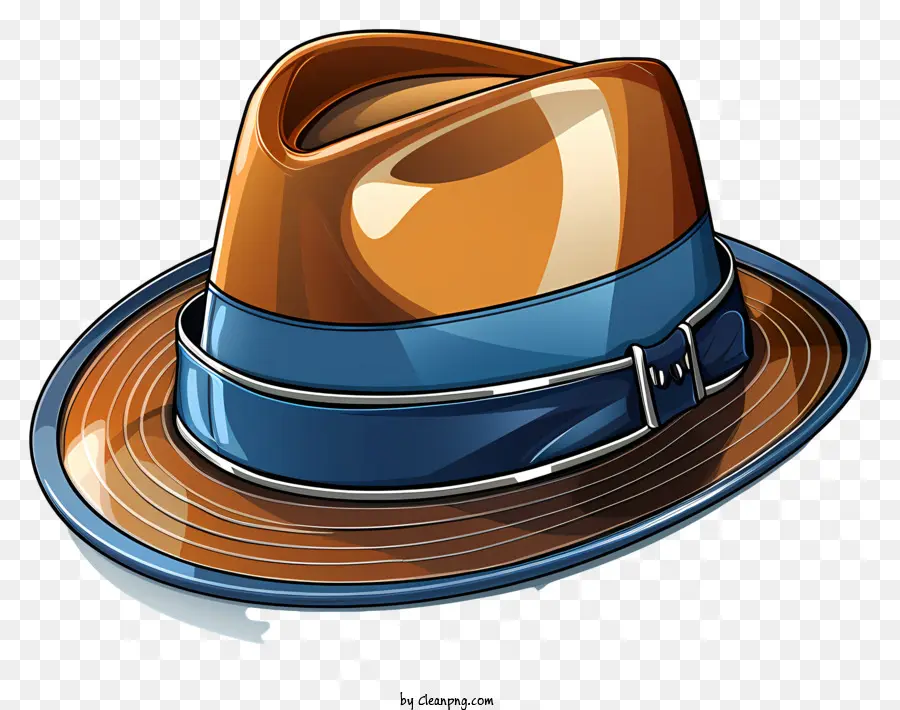 Hut Strohhut breiter Krempe Hut braun und blauer Hut dekorative Schnalle - Strohhut mit breiter Krempe und Schnalle