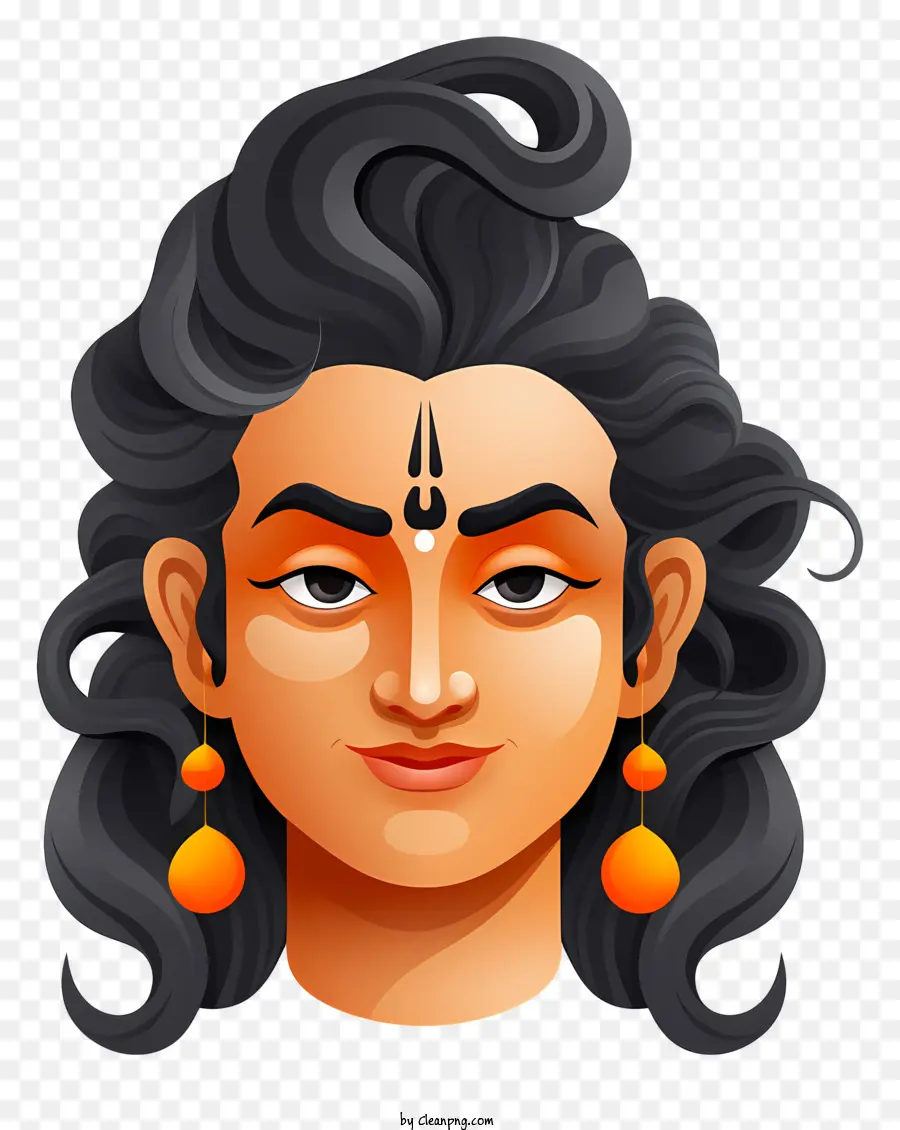 maha shivaratri long hair prominent nose earrings expression