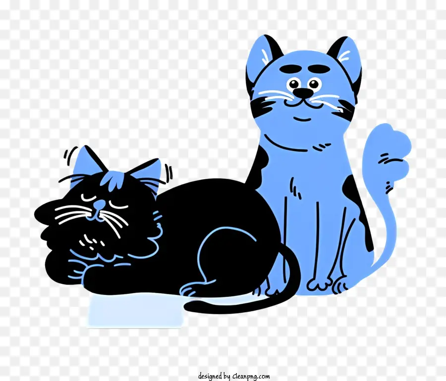 Katze schwarz und blau Katze schnurrende Katzen Kurzfell glänzendes Fell - Schwarze und blaue Katze posiert mit geschlossenen Augen