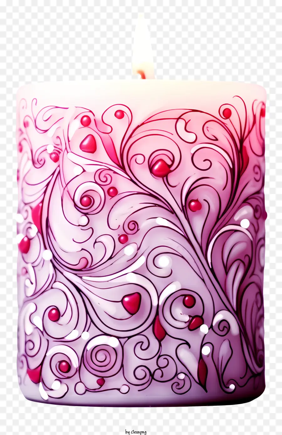 doodle valentine's day candle pink candle swirl design heart-shaped candle romantic candle