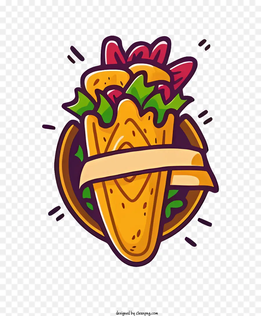 Taco Taco Tacos Logo Fleisch - Auffällige und unvergessliche Taco-Logo im Cartoon-Stil