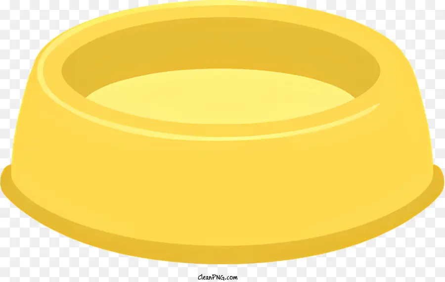 Ciotola di plastica della ciotola di plastica icona ciotola in ceramica senza mano ciotola - Ciotola piatta, senza mano, gialla con superficie liscia
