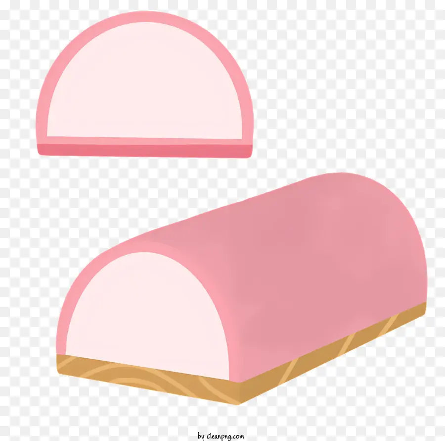 Biểu tượng bánh mì bánh mì màu hồng lát cắt chéo bánh mì cắt lát - Cắt lát bánh mì màu hồng cắt ngang một nửa