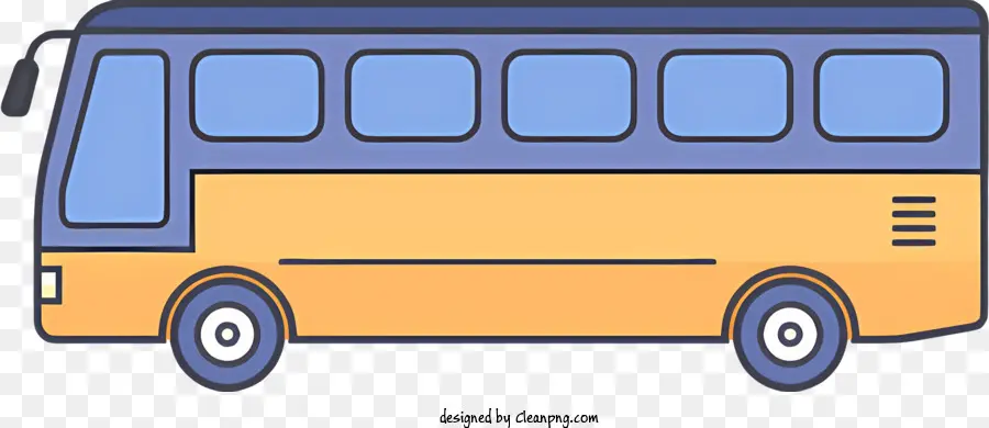 Xe buýt - Xe buýt trường học màu vàng với cửa sổ màu xanh và mái nhà màu đen