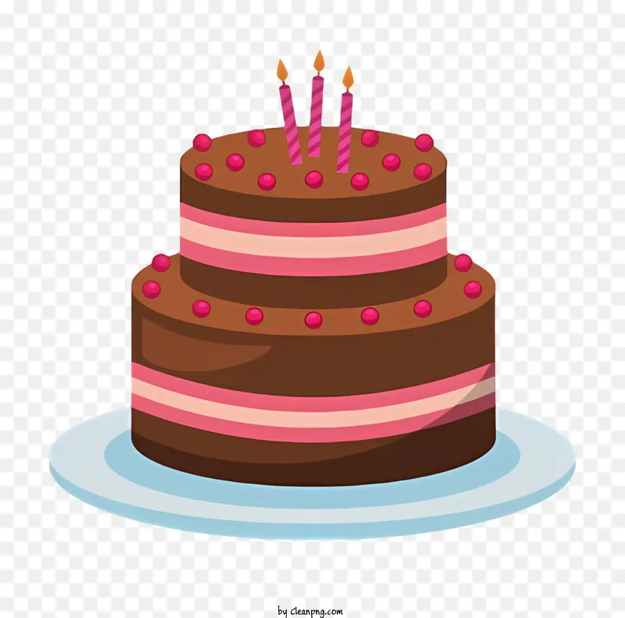 Torta di compleanno - Semplice torta al cioccolato con due candele