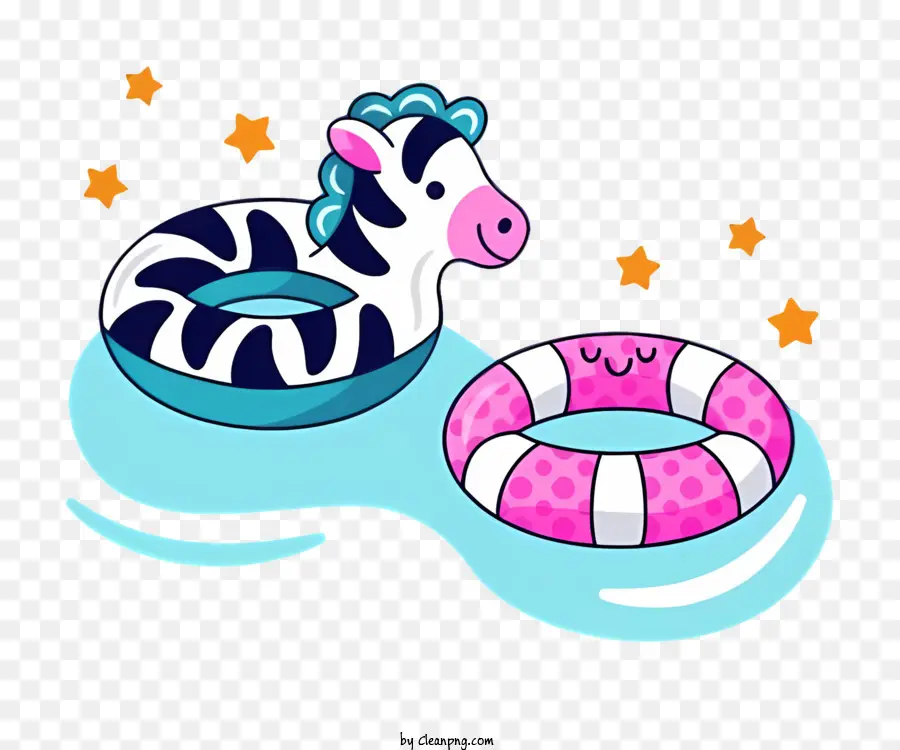beach zebra inflatable ring lake stars