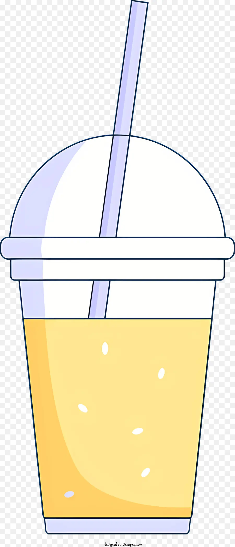 Cuppa di plastica a bolle di plastica in plastica paglia bianca in una tazza - Tazza trasparente con paglia bianca e acqua