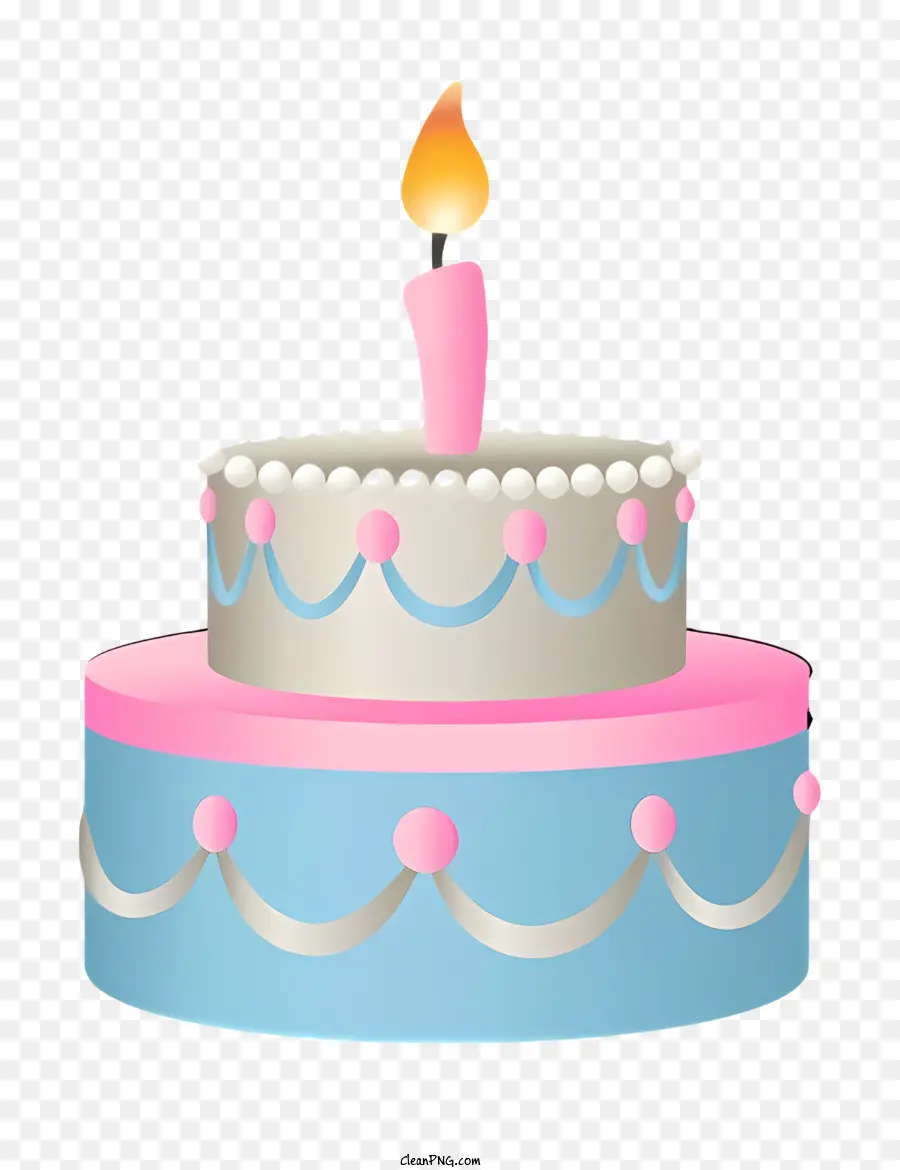 Geburtstagskuchen - Geburtstagstorte mit rosa und blauem Zuckerguss
