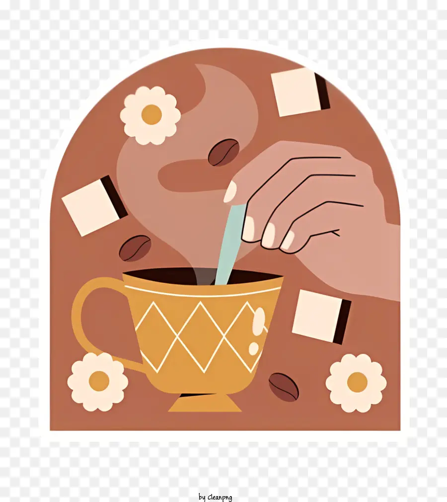 cà phê - Người phụ nữ hoạt hình vui vẻ rót cà phê vào cốc
