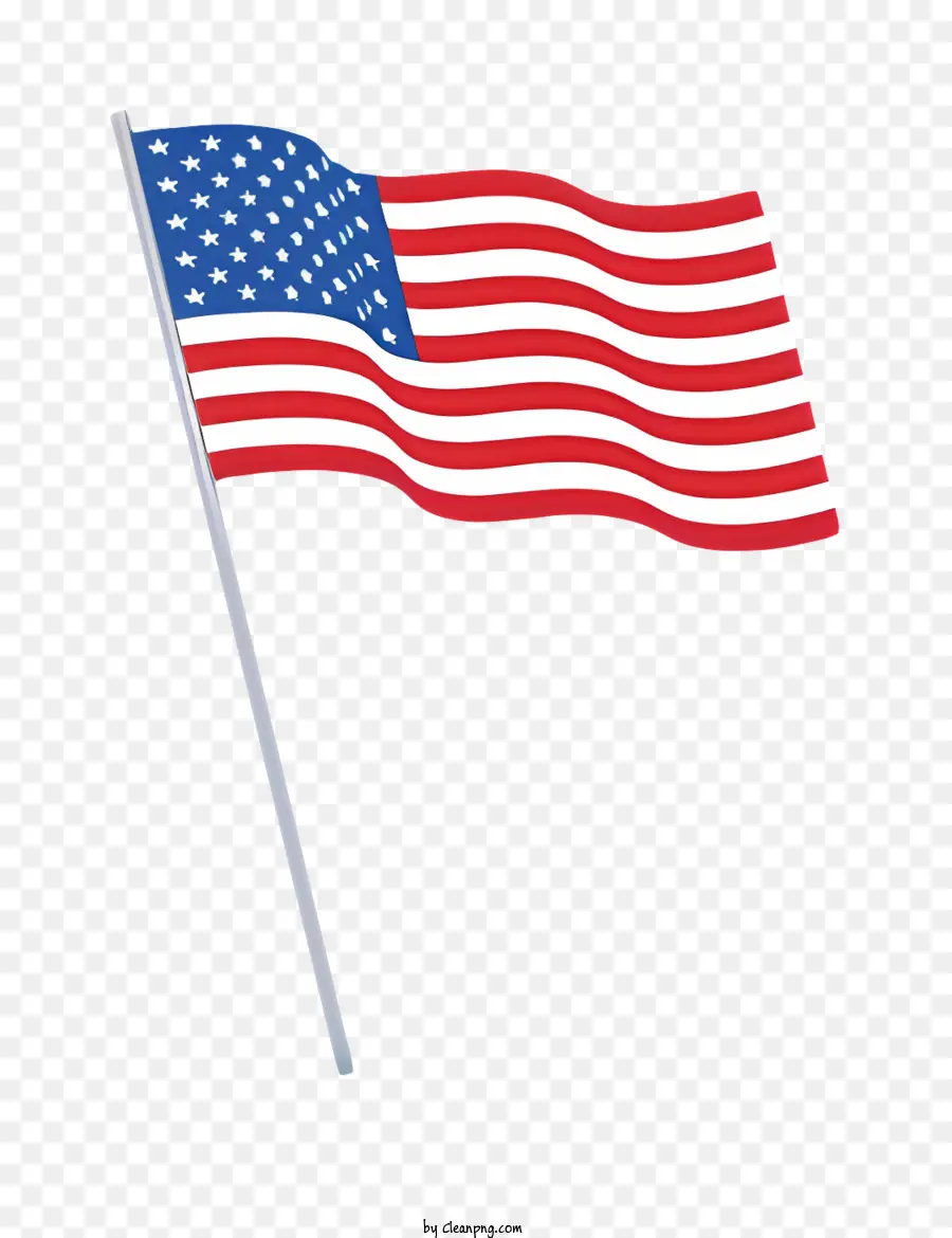 amerikanische Flagge - Amerikanische Flagge auf Metallpast winken