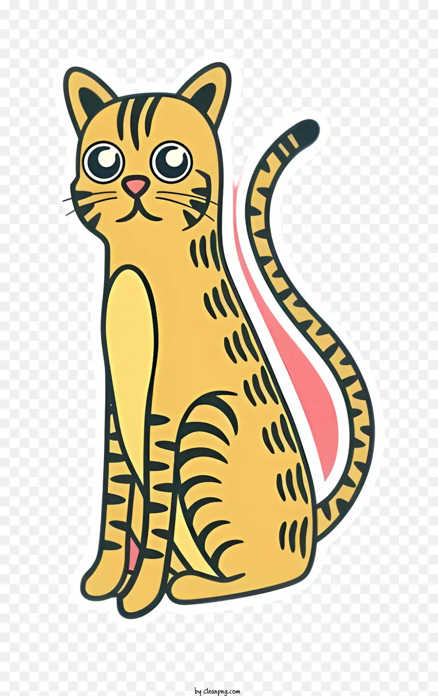 cartoon Katze - Verspielte Cartoon Tigerkatze mit orangefarbenem Fell