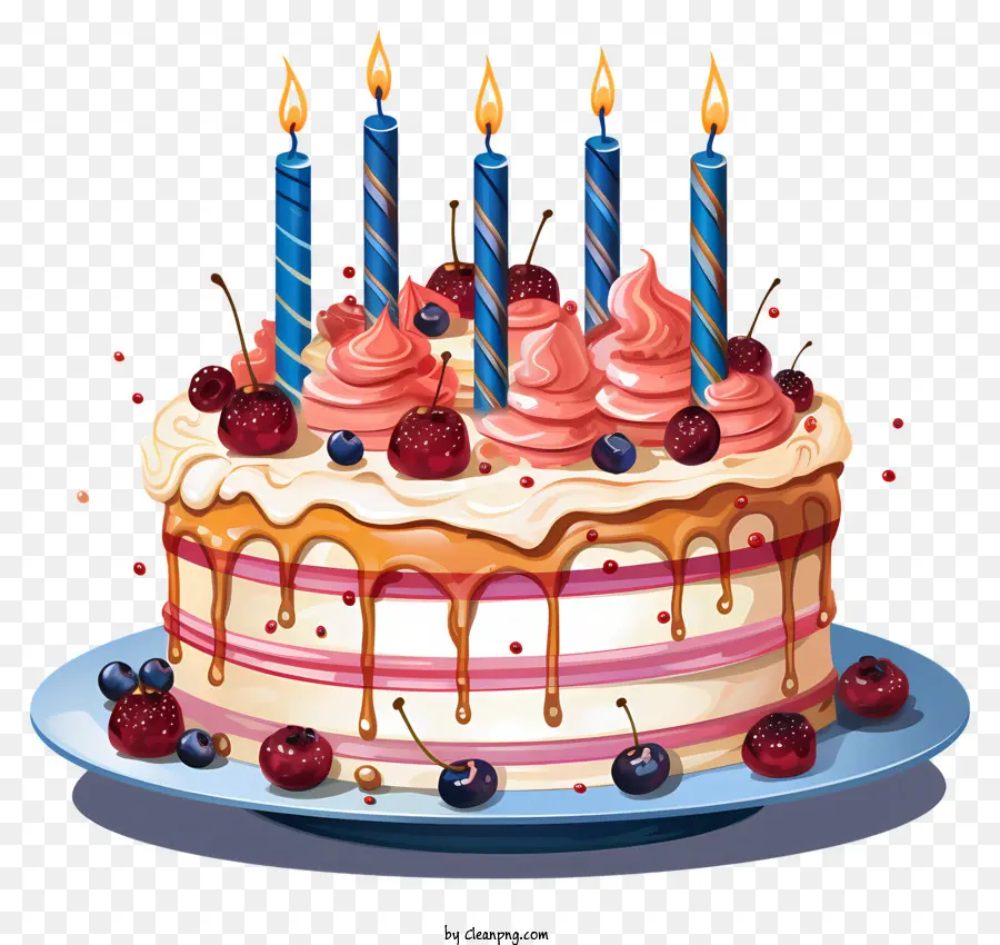 Torta di compleanno - Immagine ad alta risoluzione della torta di compleanno con candele
