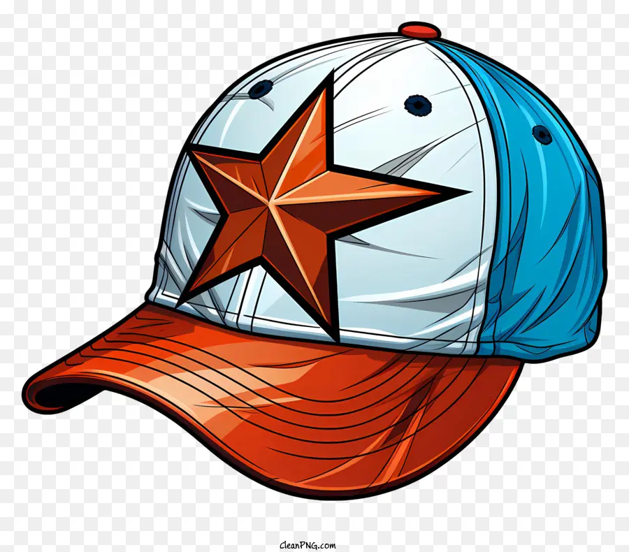 sfondo bianco - Capo da baseball con logo arancione e blu stella