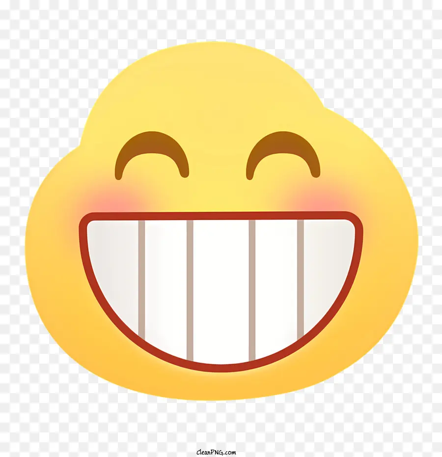 faccina - Emoticon sorridente giallo con occhi chiusi e bocca chiusa