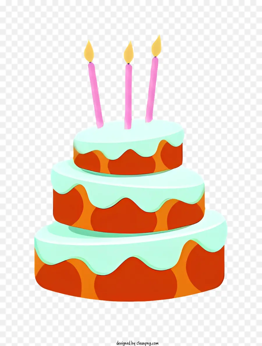 Geburtstagskuchen - Dekorierter Kuchen mit Kerzen auf schwarzem Hintergrund
