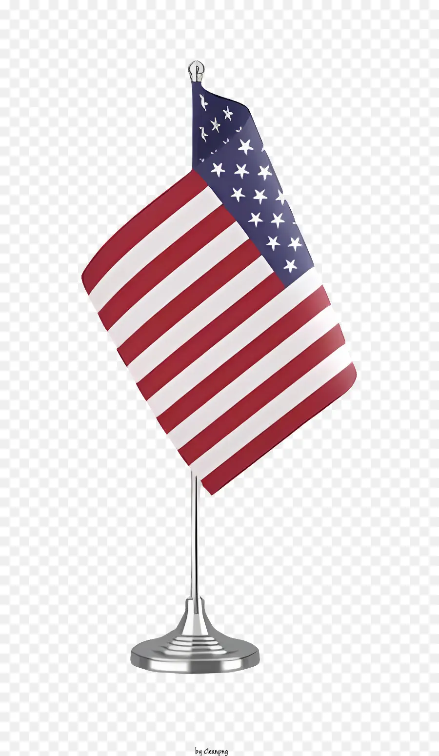 bandiera americana - Bandiera in acciaio inossidabile sul supporto in metallo, agitando