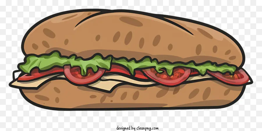 cà chua - Vector bản vẽ bánh sandwich với nhiều lớp phủ khác nhau
