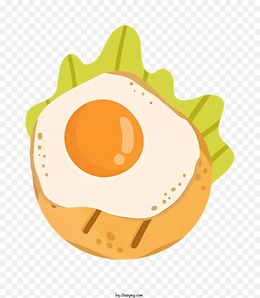 bánh trứng trứng tráng - Hình ảnh: trứng tráng với rau diếp và bánh mì, phong cách hoạt hình