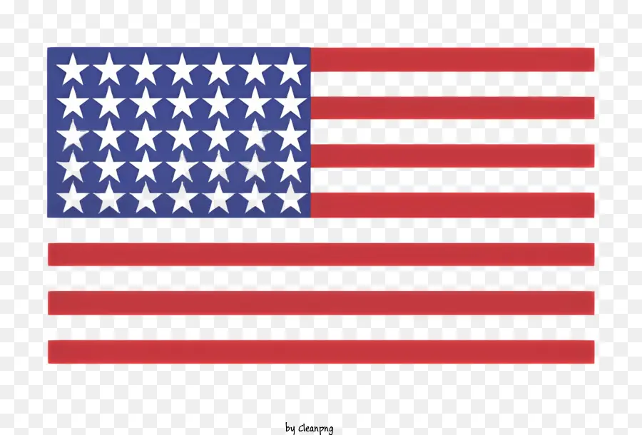 amerikanische Flagge - Flagge mit einzelnen blauen, weißen und roten Bändern und Sternen