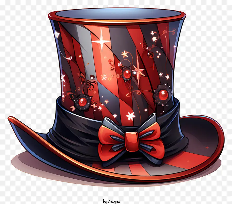 Hut - Top -Hut mit rotem und schwarzem Band
