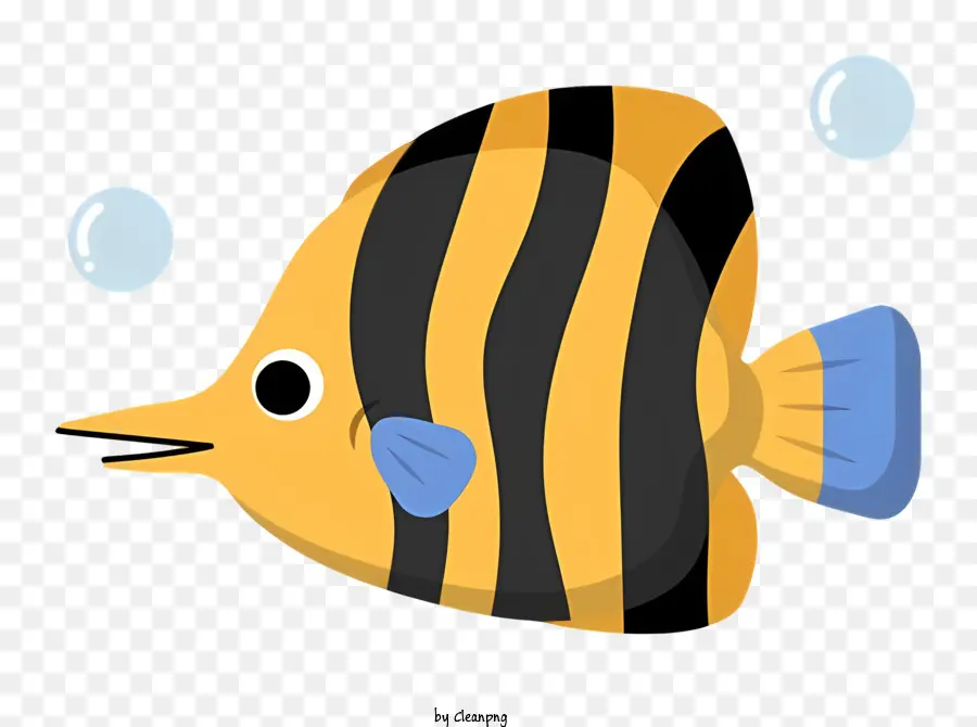 Icona Pesce a strisce giallo Pesce in bianco e nero Pesce oceanica - Pesce a strisce bianche e nere che nuotano nell'oceano