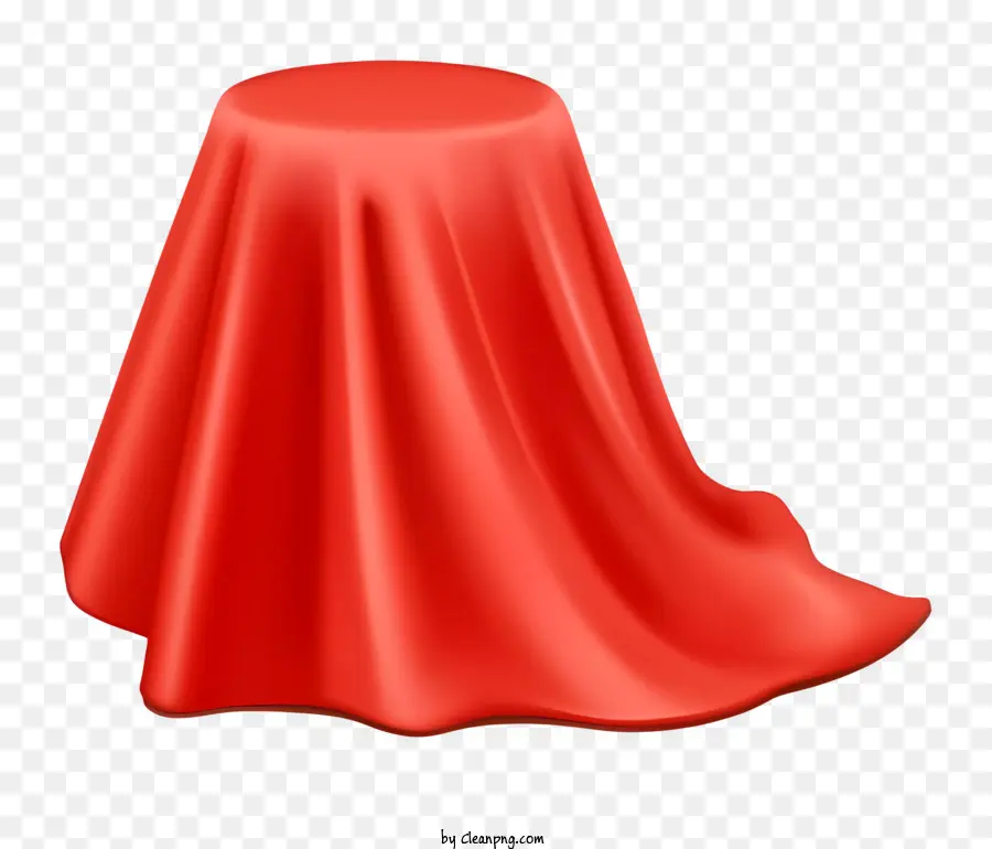 Icona stoffa rossa piccola copia di stoffa drappeggiata - Panno rosso brillante drappeggiato su un oggetto rotondo