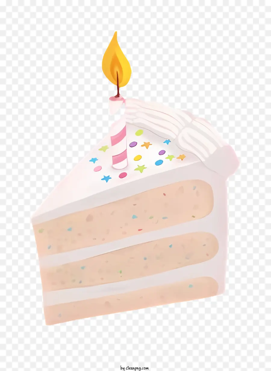 Bánh sinh nhật - Bánh trắng với nến sáng và rắc