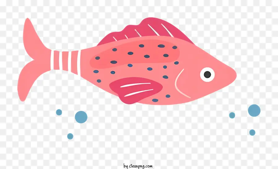 icon red fish blue spots scales swimming fish