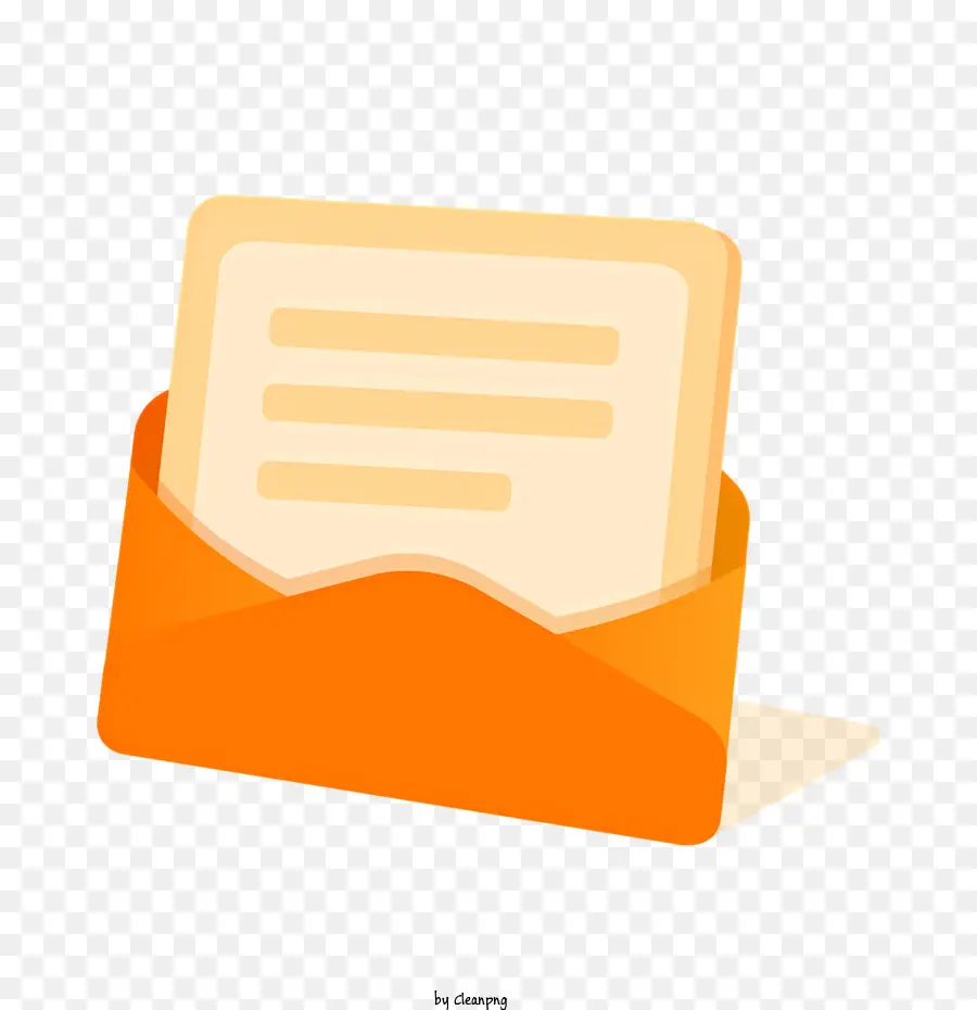 Briefmarke - Orangefarbener Umschlag mit versiegeltem handgeschriebenem Buchstaben im Inneren