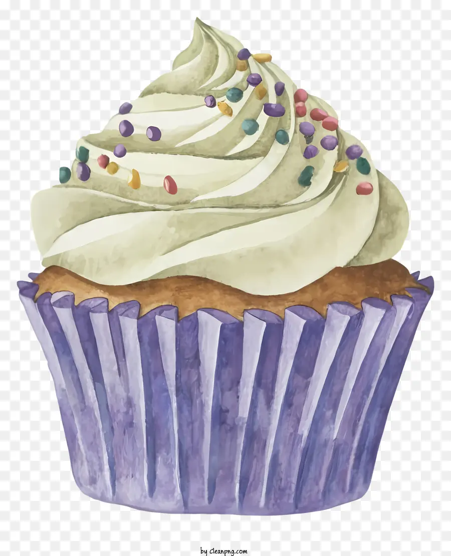 Spruzza - Cupcake colorato su piatto bianco con spruzzi