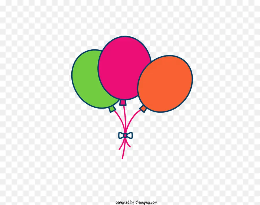 icon balloons colorful ribbon floating