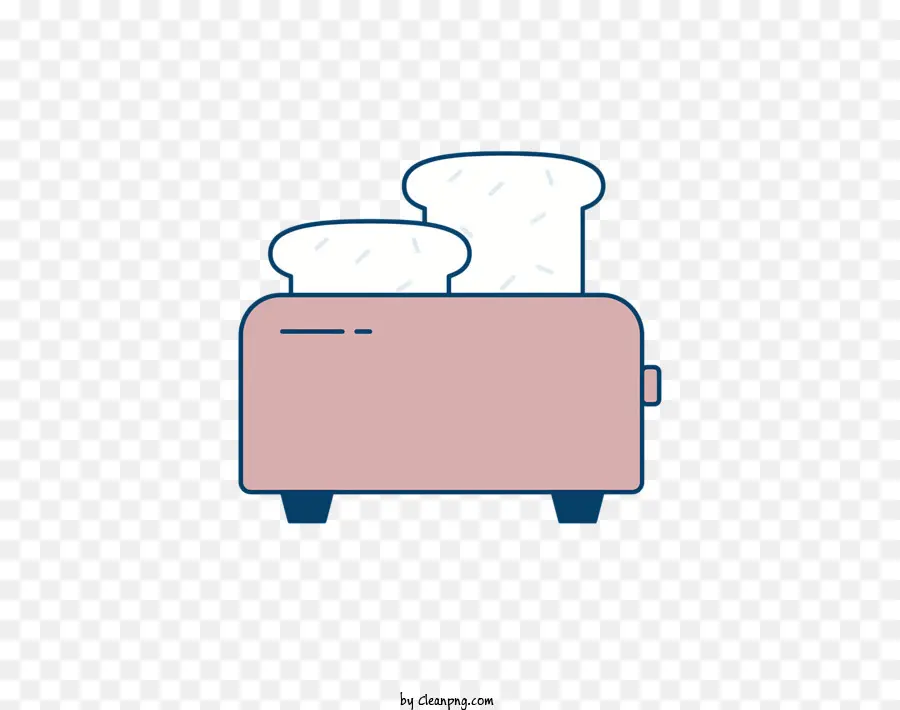 icon toaster three slices of bread stacked bread pale pink toaster