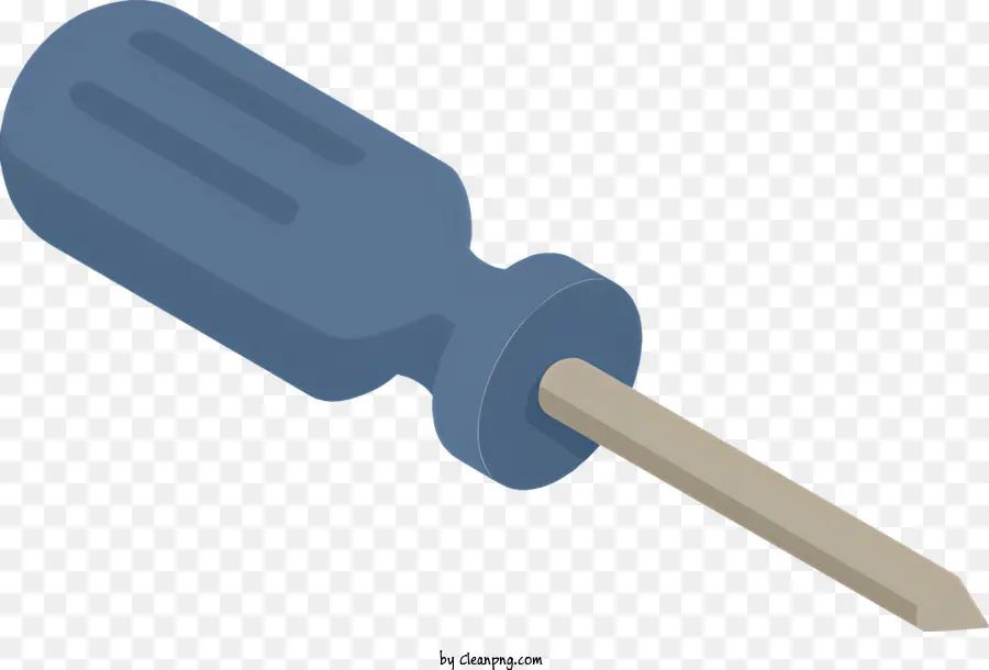 Icon -Schraubendreher Plastikschraubendreher Holzgriff Blau Blau Schraubendreher - Blauer Plastikschraubendreher mit Holzgriff auf schwarzem Hintergrund