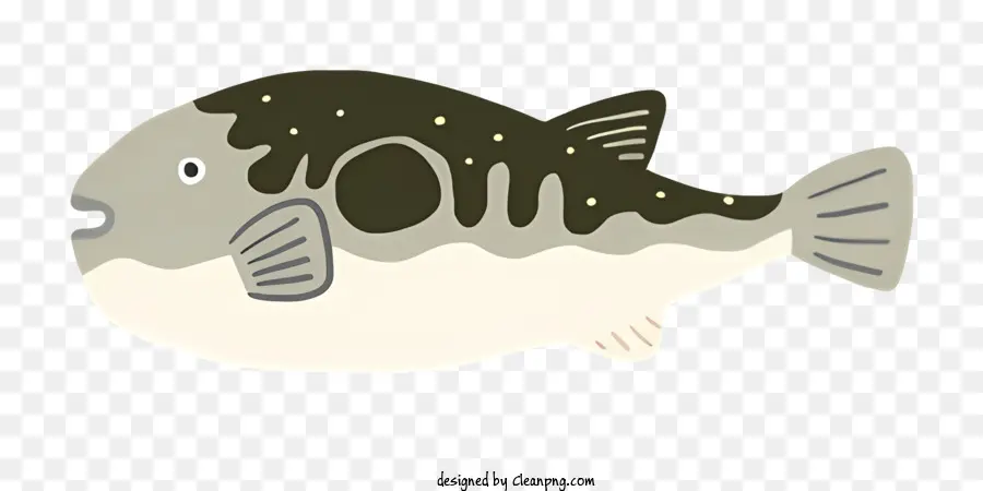 Icon Cartoon Fisch Bild Rundkörper Fisch langer Schwanzfisch zweiäugige Fische - Zeichentrickfisch mit runden Körper, langer Schwanz, Schwimmen