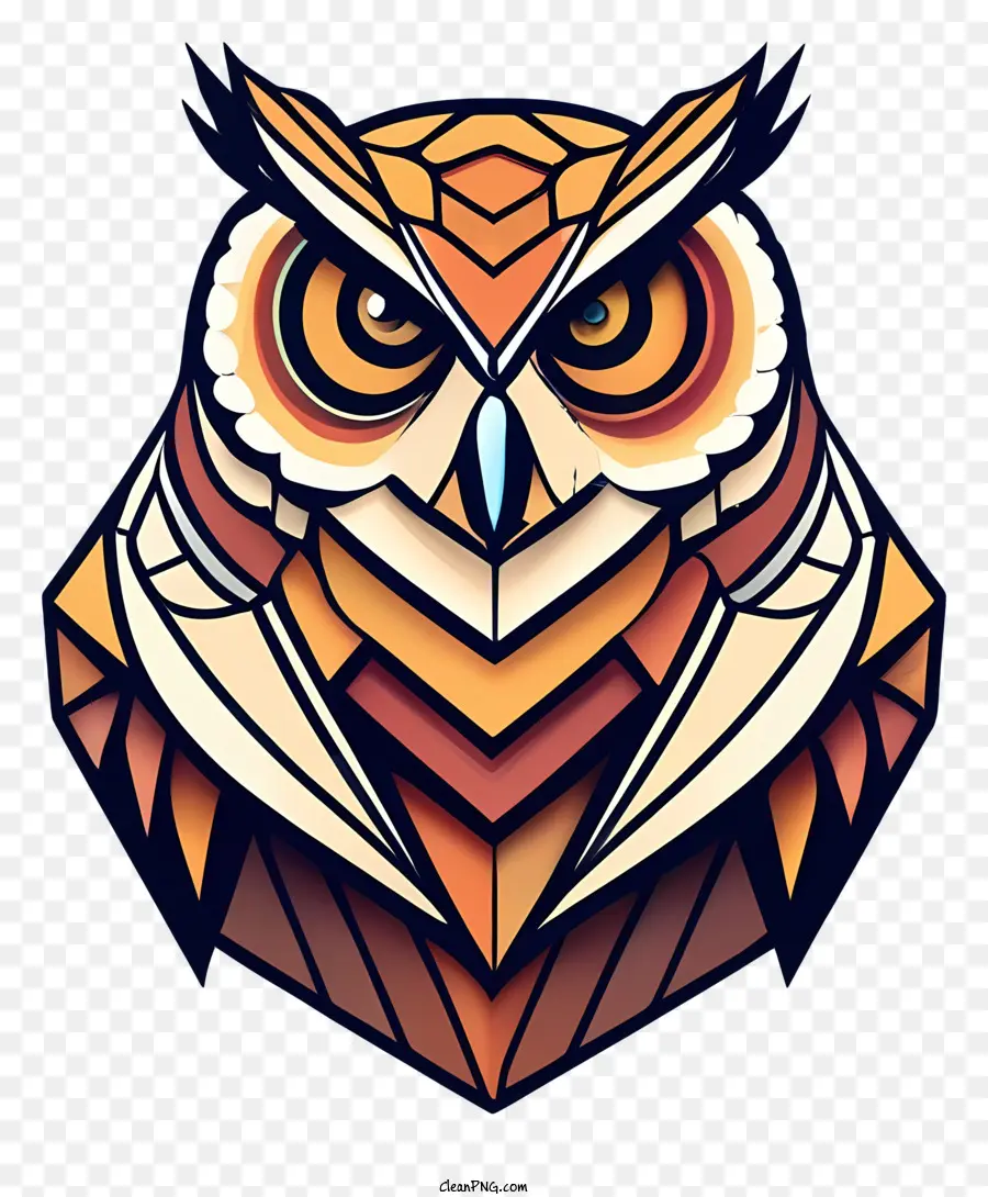 Cartoon Owl Cartoon Owl braune Eule Orange Eule - Cartoon -Eule mit dreieckigem Gesicht und Spreizflügeln