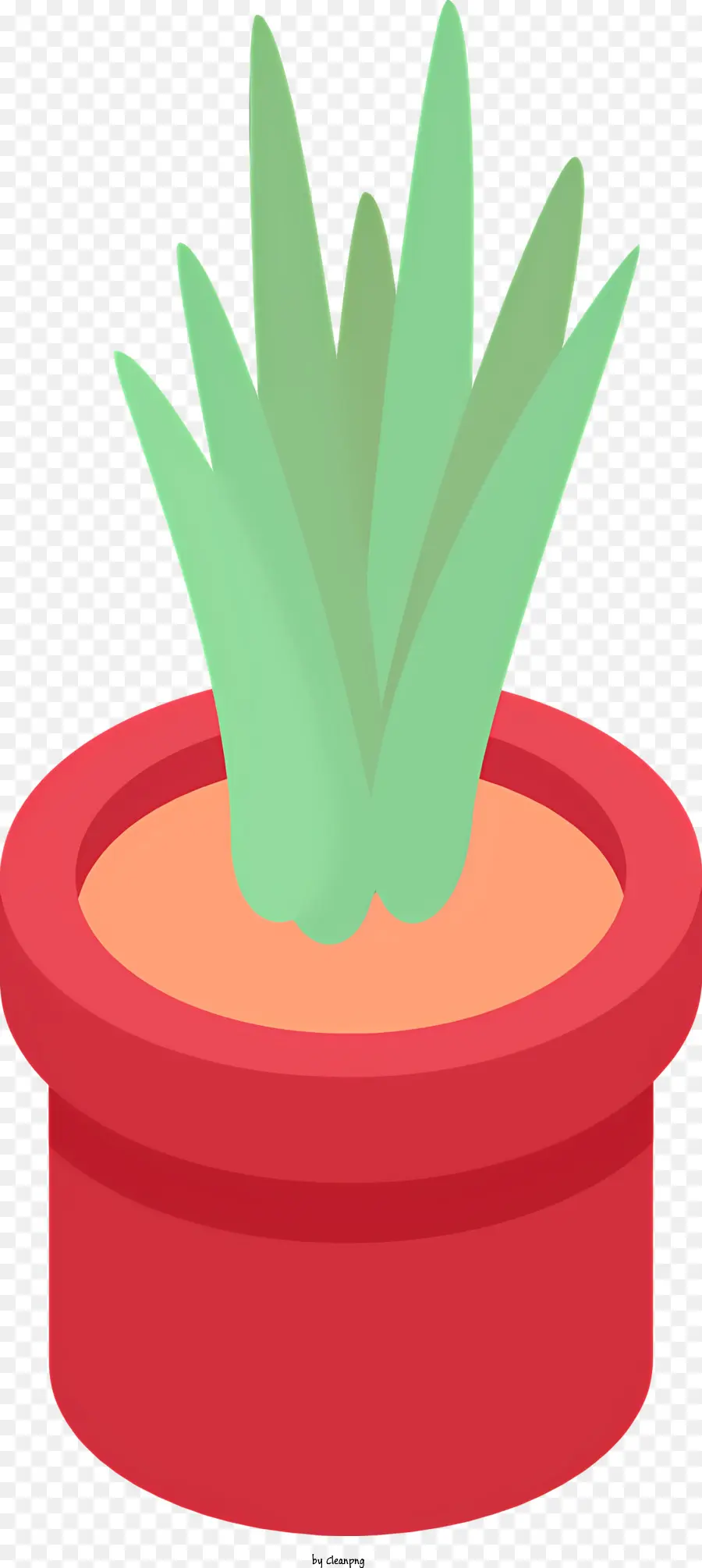 Icon Topfpflanze rote Keramik -Topf Grüne Blätter Schwarze Oberfläche - Gesunde Topfpflanze im roten Keramik -Topf