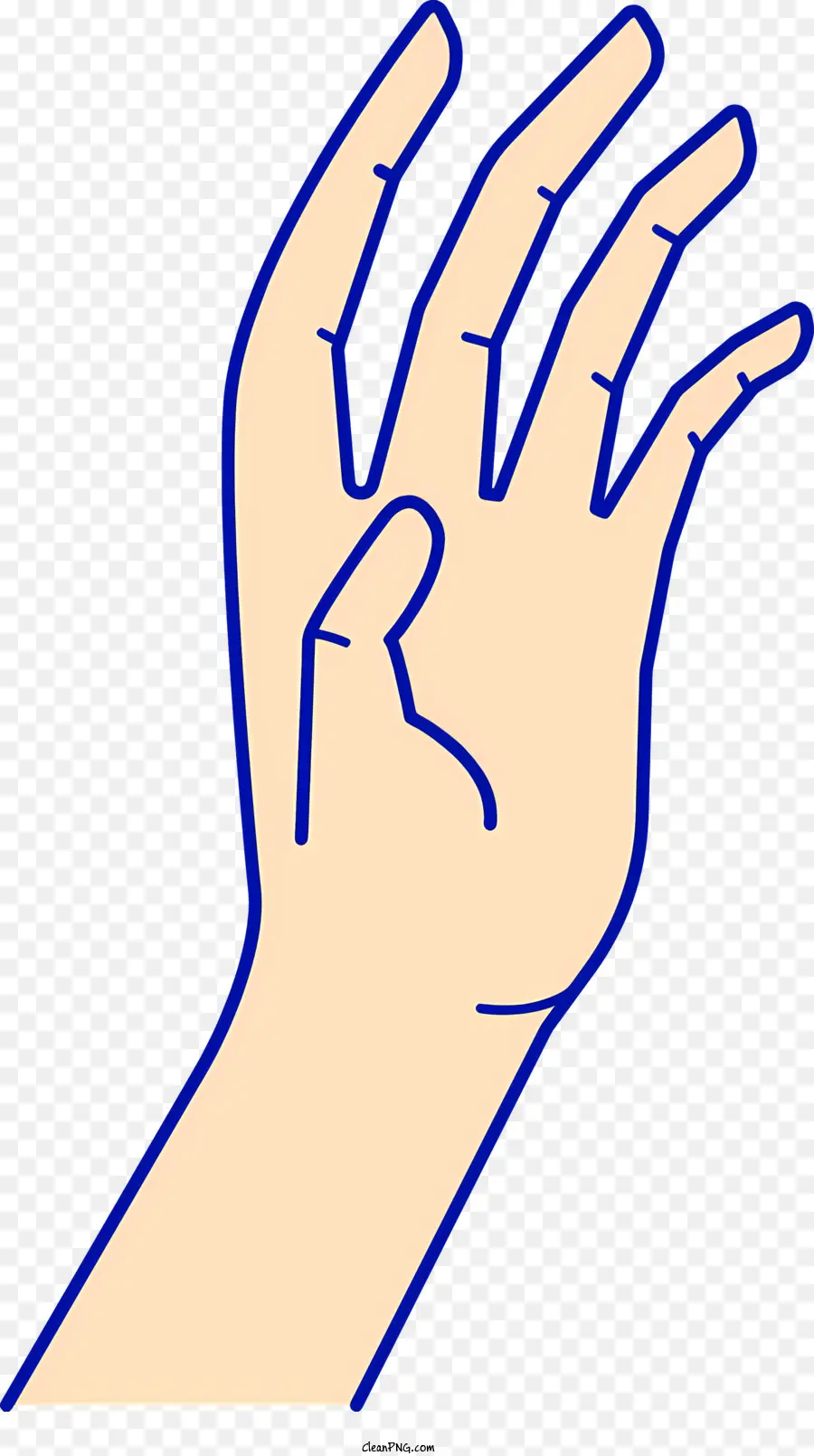 icon human hand fingers spread open grasp or hold onto blue hand