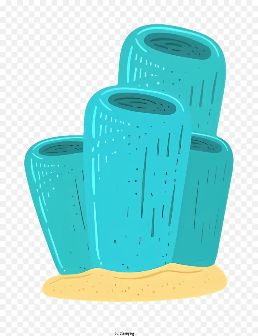 Icona Contenitori di vetro blu Contenitori con pila di fondo sabbiosi parzialmente coperti di sabbia - Contenitori in vetro blu impilati con fondo sabbioso