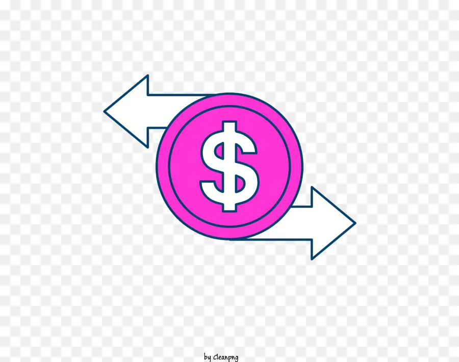 rosa Kreis - Einfaches Bild mit rosa Kreis und Dollarzeichen