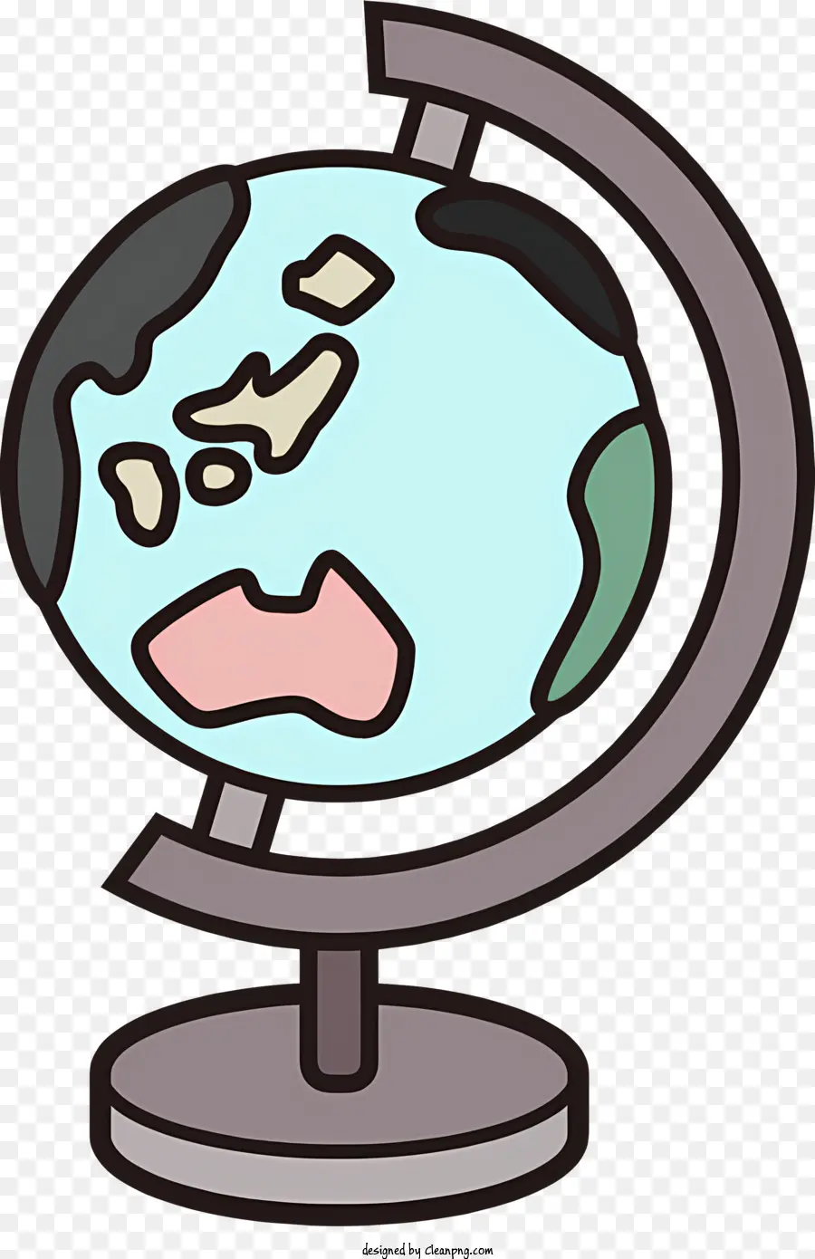 Cartoon Globe Earth Stand Globe Stand - Piccolo globo su supporto, ruotato di 90 gradi