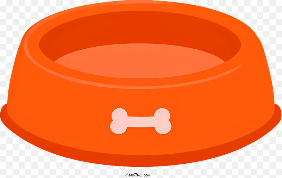arancione - Ciotola per cani arancione con osso al suo interno